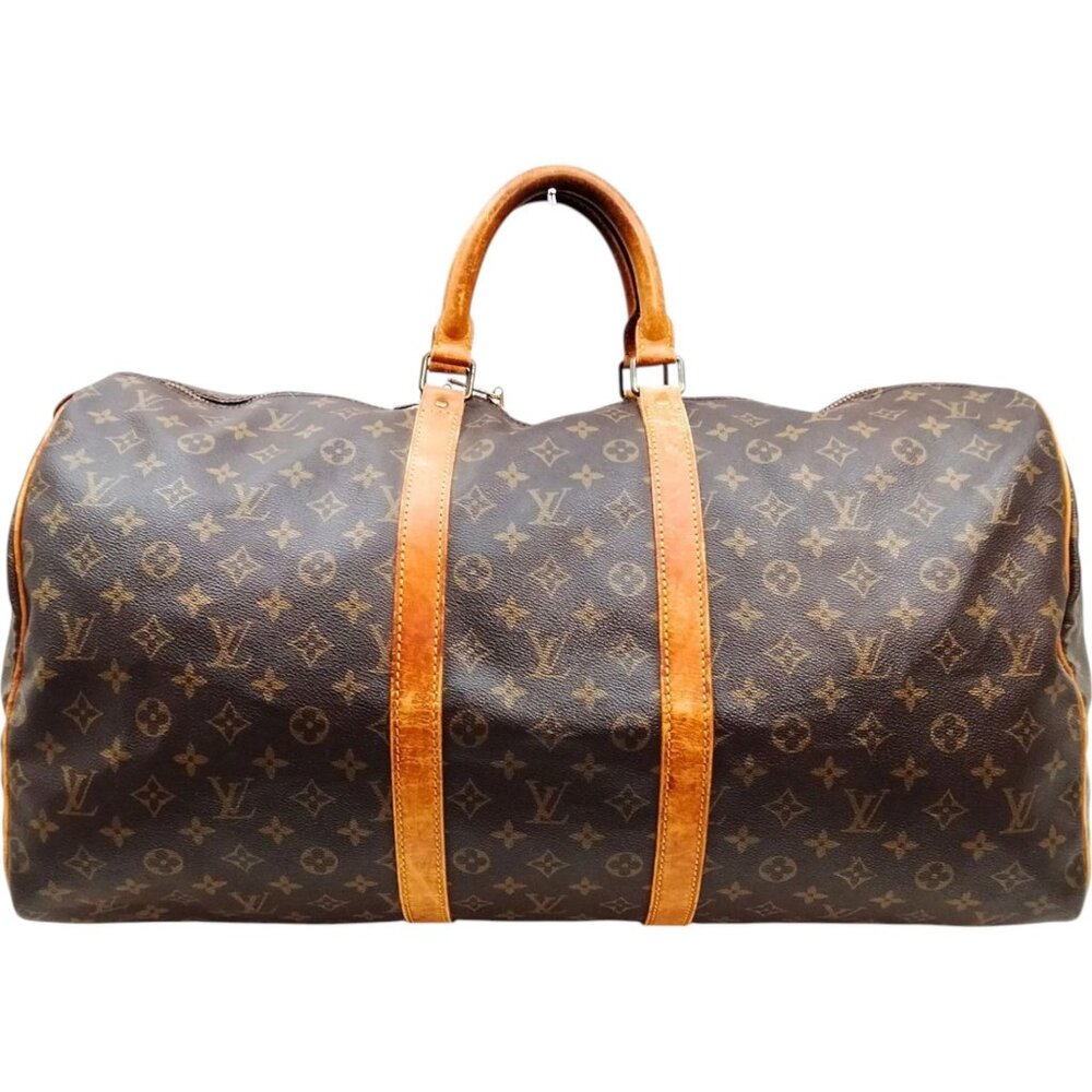 840435BV (X6) Louis Vuitton Travel Bag Keepall 55 Brown Monogram